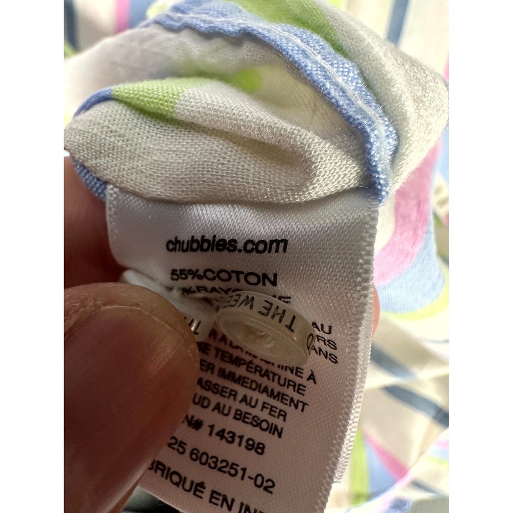 Chubbies Shirt Mens Small Blue Pink Soft Serve Resort Weave Friday Chambray New - Picture 9 of 9